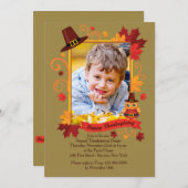 Erntedank Foto Frame Einladung (Vorne/Hinten)