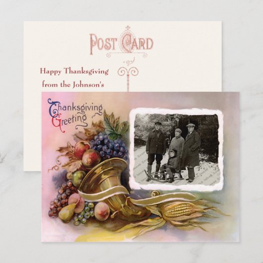 Erntedank Foto Grußkarten Postkarte (Vorne/Hinten)