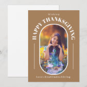 Erntedank Foto Moderne Ash Feiertagskarte (Vorne/Hinten)