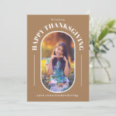 Erntedank Foto Moderne Ash Feiertagskarte (Stehend Vorderseite)