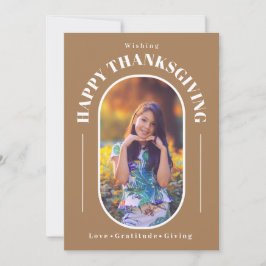 Erntedank Foto Moderne Ash Feiertagskarte