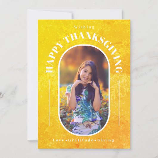 Erntedank Foto Modernes Gelb Feiertagskarte (Vorderseite)