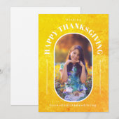 Erntedank Foto Modernes Gelb Feiertagskarte (Vorne/Hinten)