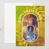 Erntedank Foto Modernes Grün Feiertagskarte (Vorne/Hinten)