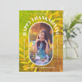 Erntedank Foto Modernes Grün Feiertagskarte (Stehend Vorderseite)