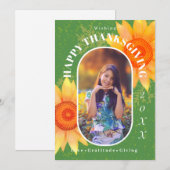 Erntedank Foto Modernes Grün Feiertagskarte (Vorne/Hinten)