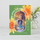 Erntedank Foto Modernes Grün Feiertagskarte (Stehend Vorderseite)