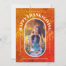 Erntedank Foto Modernes Orange Brown Feiertagskarte