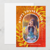 Erntedank Foto Modernes Orange Feiertagskarte (Vorne/Hinten)