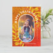 Erntedank Foto Modernes Orange Feiertagskarte (Stehend Vorderseite)