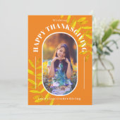 Erntedank Foto Modernes Orange Feiertagskarte (Stehend Vorderseite)