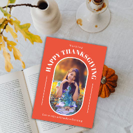 Erntedank Foto Modernes Orange Feiertagskarte