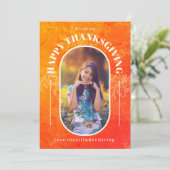 Erntedank Foto Modernes Orange Feiertagskarte (Stehend Vorderseite)