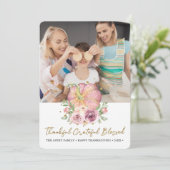 Erntedank Foto Pink Pumpkin Feiertagskarte (Stehend Vorderseite)