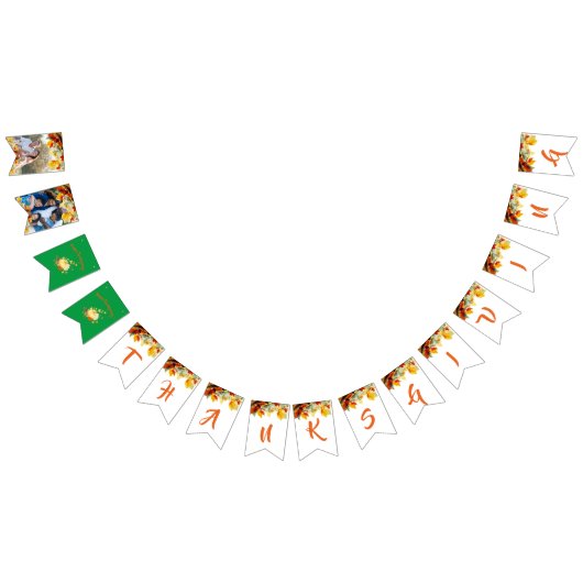 Erntedank Foto Text Aquarell Blätter Wimpelkette (Alle)