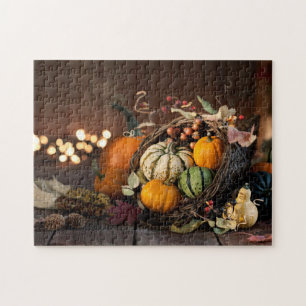 Erntedank Fotografie Cornucopia und Pumpkin Ph Puzzle