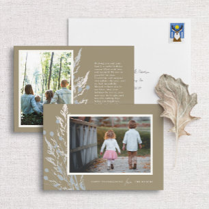 Erntedank-Fotokarte für Rustikale Fall-Gräser Einladung