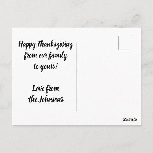 Erntedank-Fotokarte Ihr eigenes Foto hochladen Postkarte (Rückseite)