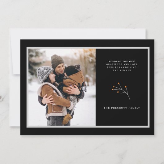 Erntedank-Fotokarten Herbstleute botanische Blätte Einladung (Rückseite)