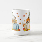 Erntedank Fox und farbenfrohe Fallpumpen Kaffeetasse (Mittel)