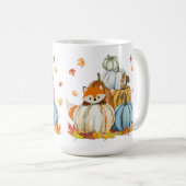 Erntedank Fox und farbenfrohe Fallpumpen Kaffeetasse (VorderseiteRechts)