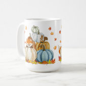 Erntedank Fox und farbenfrohe Fallpumpen Kaffeetasse (Vorderseite Links)