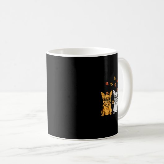 Erntedank French Bulldog Fall Frenchie Dog Men Kaffeetasse (VorderseiteRechts)