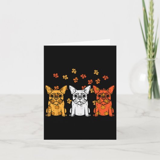 Erntedank French Bulldog Fall Frenchie Dog Men Karte (Vorderseite)