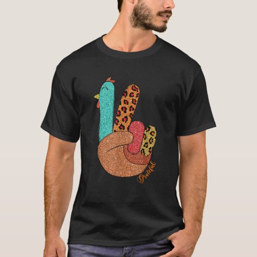 Erntedank Friedenszeichen Liebe Türkei Hand Gra T-Shirt (Vorderseite)