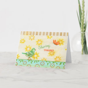 Erntedank Friend Sharing dank Vogelkarte Karte