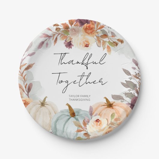 Erntedank Friends Giving Dinner Pappteller (Vorderseite)