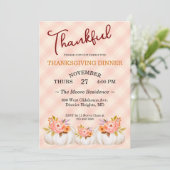 Erntedank Friendsgiving Dinner Custom Einladung (Stehend Vorderseite)