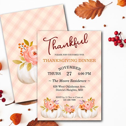 Erntedank Friendsgiving Dinner Custom Einladung