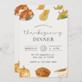 Erntedank Friendsgiving Dinner Einladung (Vorne/Hinten)