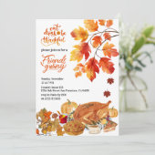 Erntedank Friendsgiving Dinner Herbst Türkei Einladung (Stehend Vorderseite)