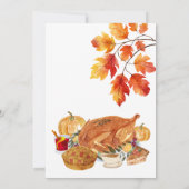 Erntedank Friendsgiving Dinner Herbst Türkei Einladung (Rückseite)