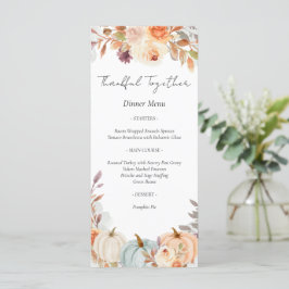 Erntedank Friendsgiving Dinner Menükarte