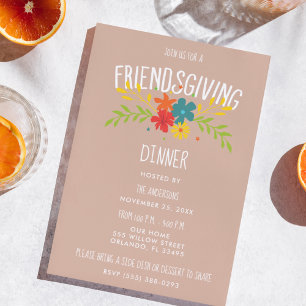 Erntedank Friendsgiving Dinner Party  Einladung