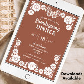 Erntedank Friendsgiving Dinner Party Einladung