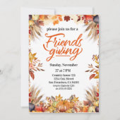 Erntedank Friendsgiving Dinner Pumpkin Blume Einladung (Vorderseite)