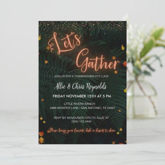 Erntedank Friendsgiving Editable Einladung (Stehend Vorderseite)