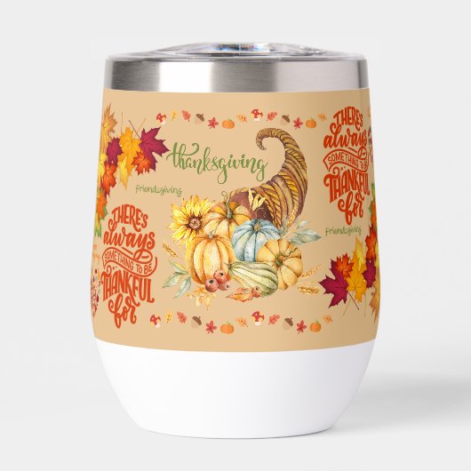 Erntedank Friendsgiving Herbst auf Beige | (Vorderseite)