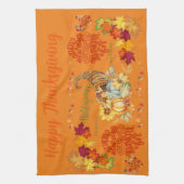 Erntedank Friendsgiving Herbst auf Orange | Geschirrtuch (Vertikal)