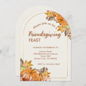 Erntedank Friendsgiving Modernes Dinner Party Einladung (Vorne/Hinten)
