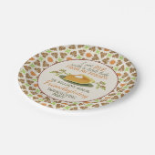 Erntedank Friendsgiving Party-Kürbis-Torte lustig Pappteller (Schrägansicht)