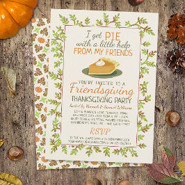 Erntedank Friendsgiving Party Pumpkin Pie Funny Einladung