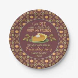 Erntedank Friendsgiving Partys Pumpkin Pie Spaß Pappteller