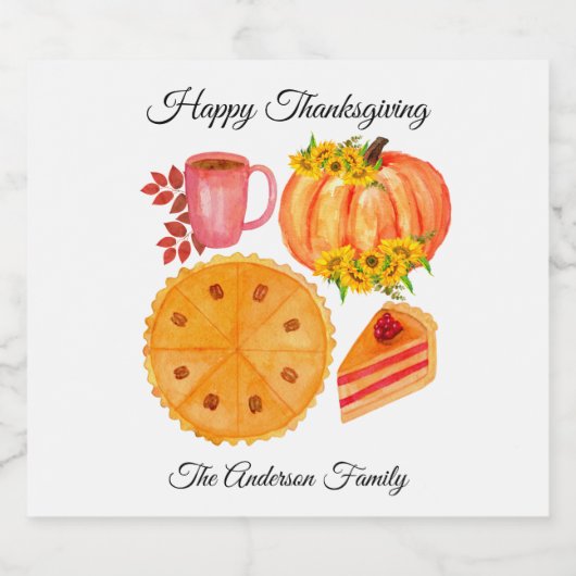 Erntedank Friendsgiving Pumpkin GewürzLatte Alkoholflaschenetikett (Einzelnes Label)