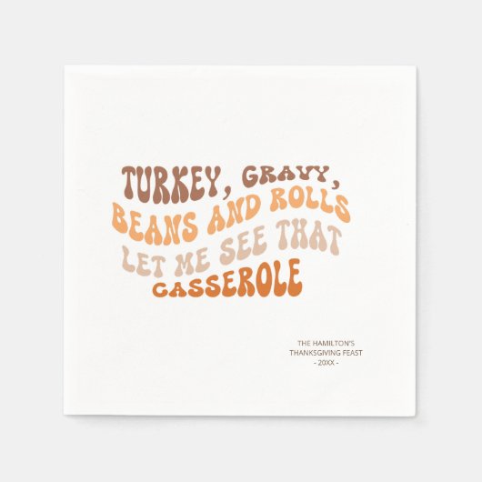 Erntedank Friendsgiving Retro Paper Napkins Serviette (Vorderseite)