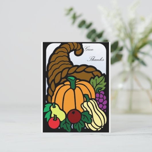 Erntedank-Fülle Feiertagspostkarte (Stehend Vorderseite)